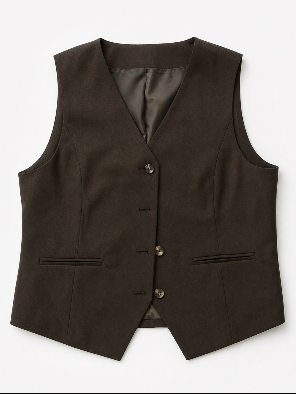 Classic Women's Tailored Vest - Dark Brown